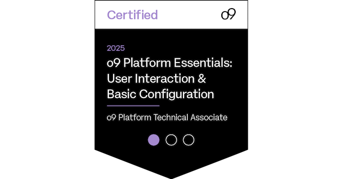 o9 Platform Technical Associate 2025 - Credly