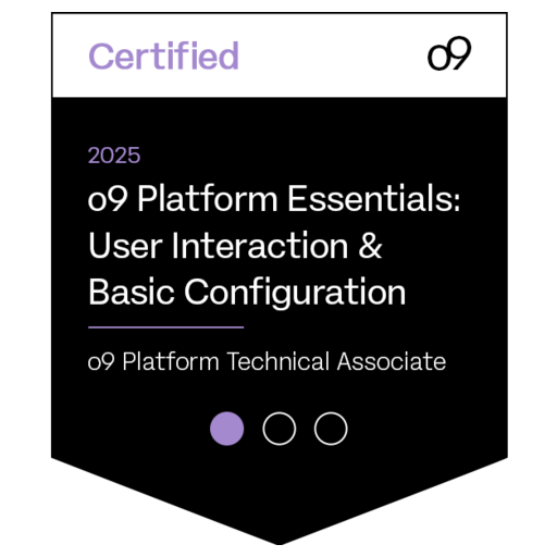 o9 Platform Technical Associate 2025 - Credly
