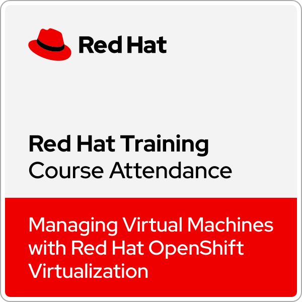 Logo: Managing Virtual Machines with Red Hat OpenShift Virtualization (DO316) - Ver. 4.16