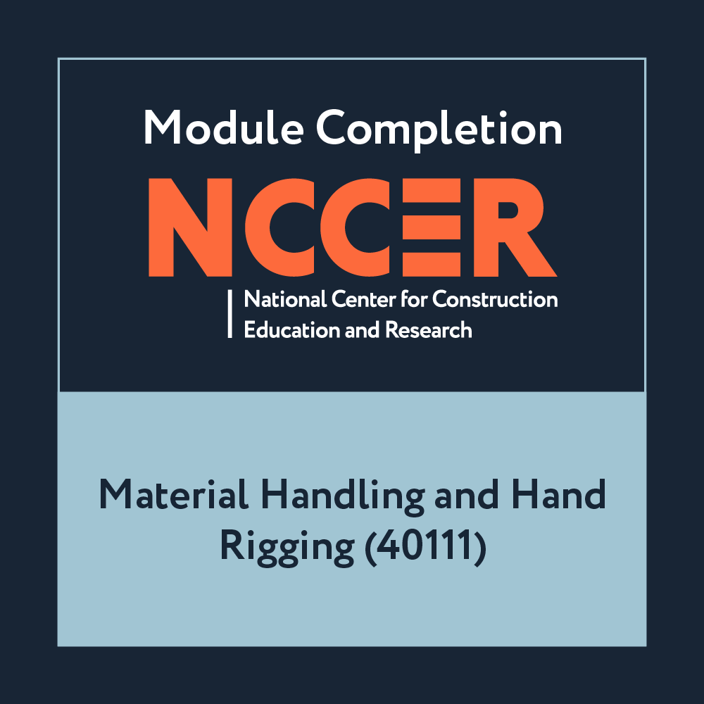 NCCER Material Handling and Hand Rigging (40111)