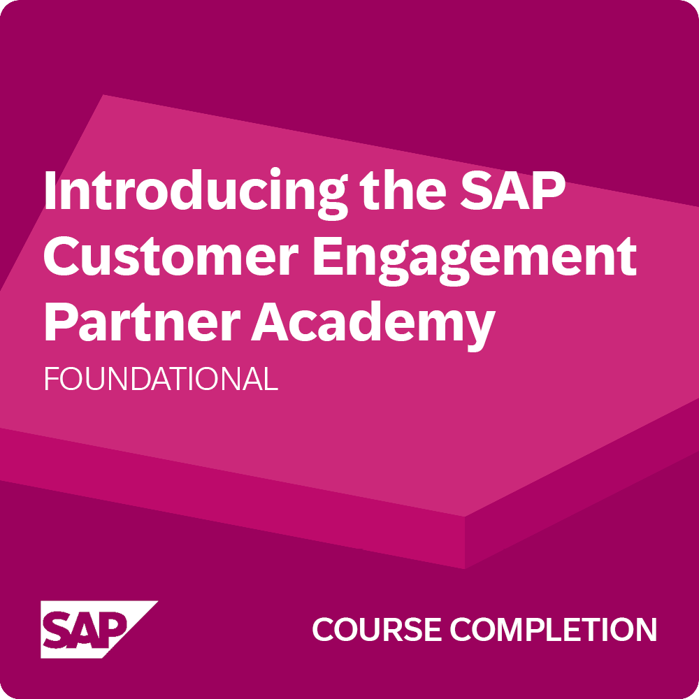 Introducing the SAP Customer Engagement Partner Academy - Record of Achievment