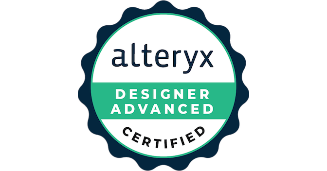 Alteryx Designer Advanced Certification - Credly