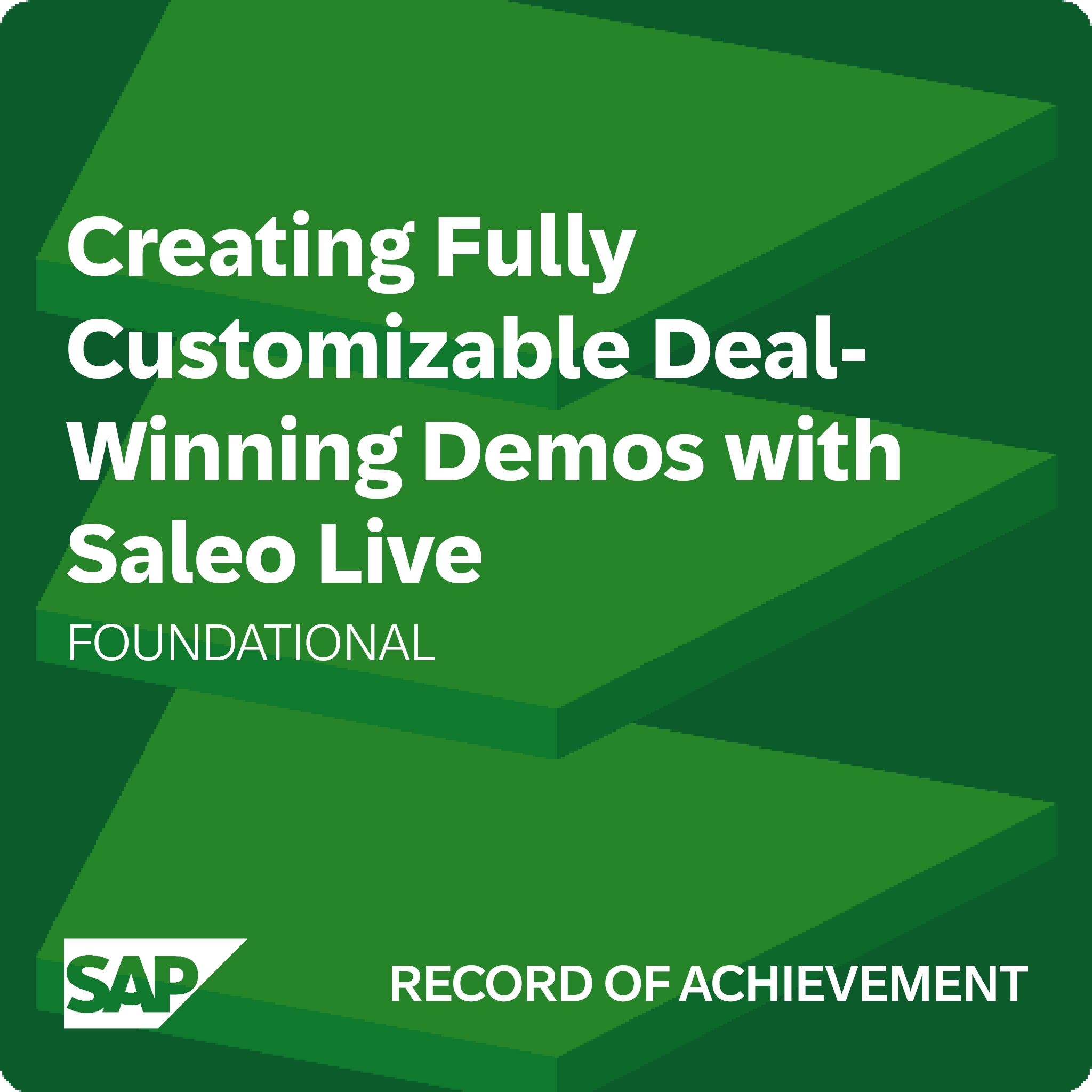 Creating Fully Customizable Deal-Winning Demos with Saleo Live - Record of Achievement