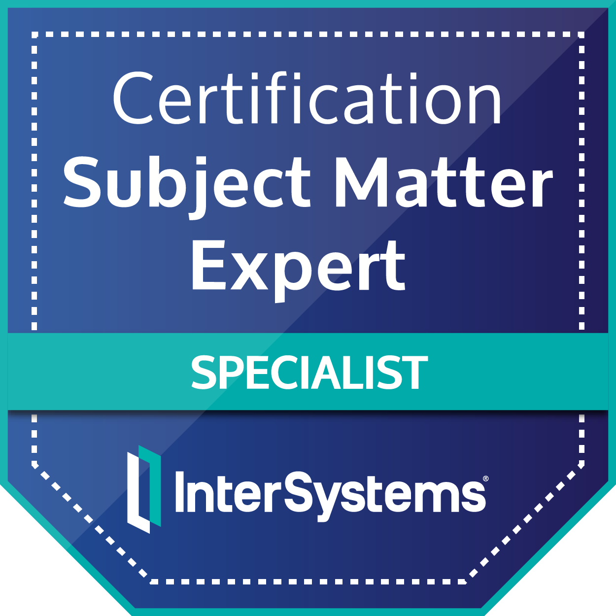 InterSystems Certification Subject Matter Expert - Specialist Level