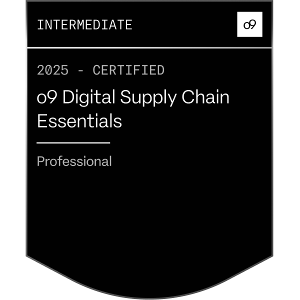 o9 Digital Supply Chain Essentials Professional