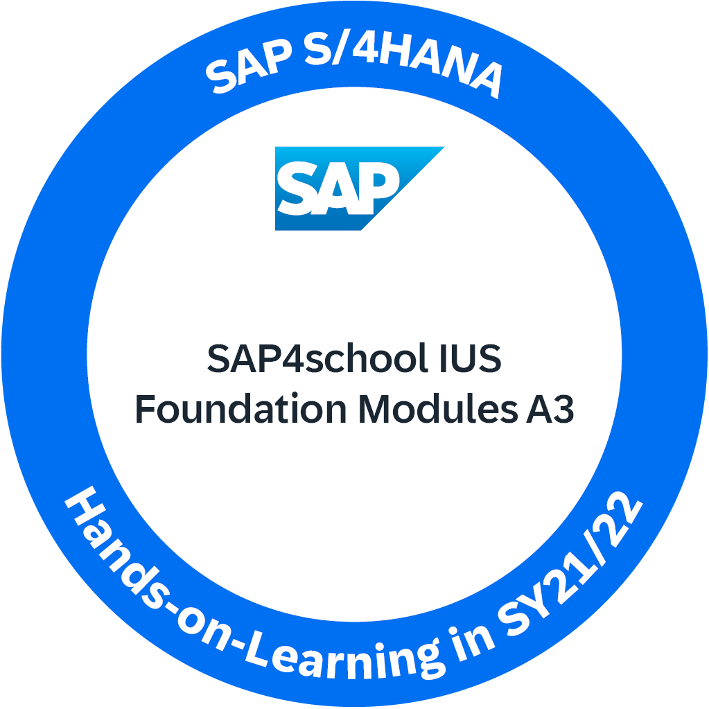SAP S/4HANA - SAP4school IUS Foundation Modules A3 - Credly