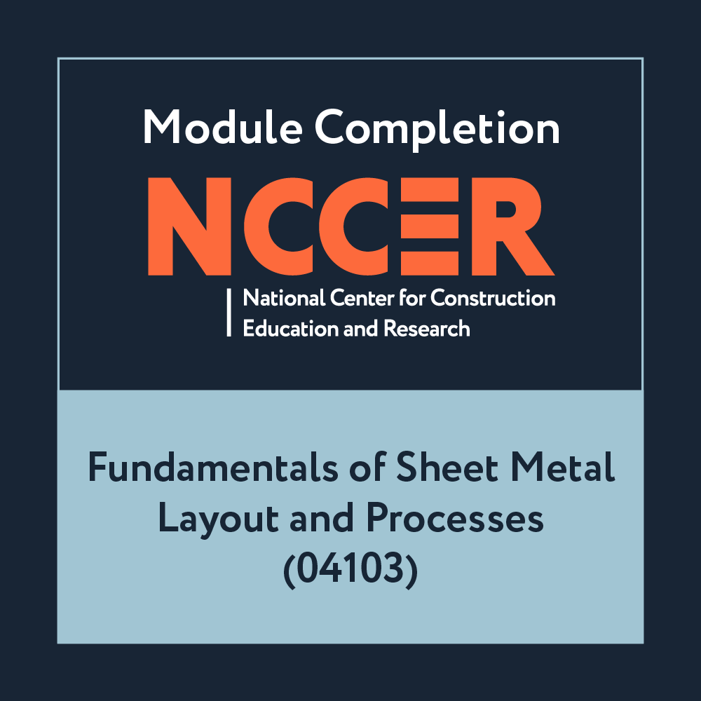 NCCER Fundamentals of Sheet Metal Layout and Processes (04103)
