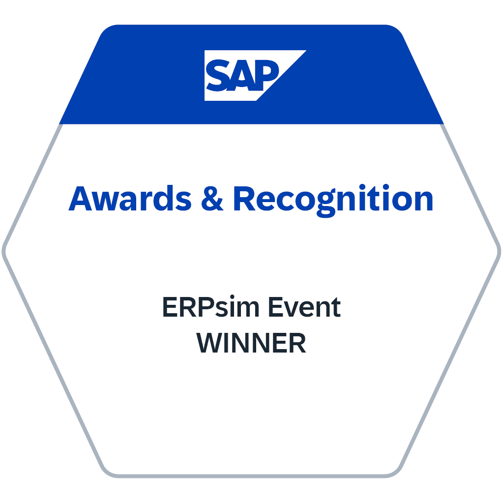 Awards and Recognition - ERPsim Event Winner