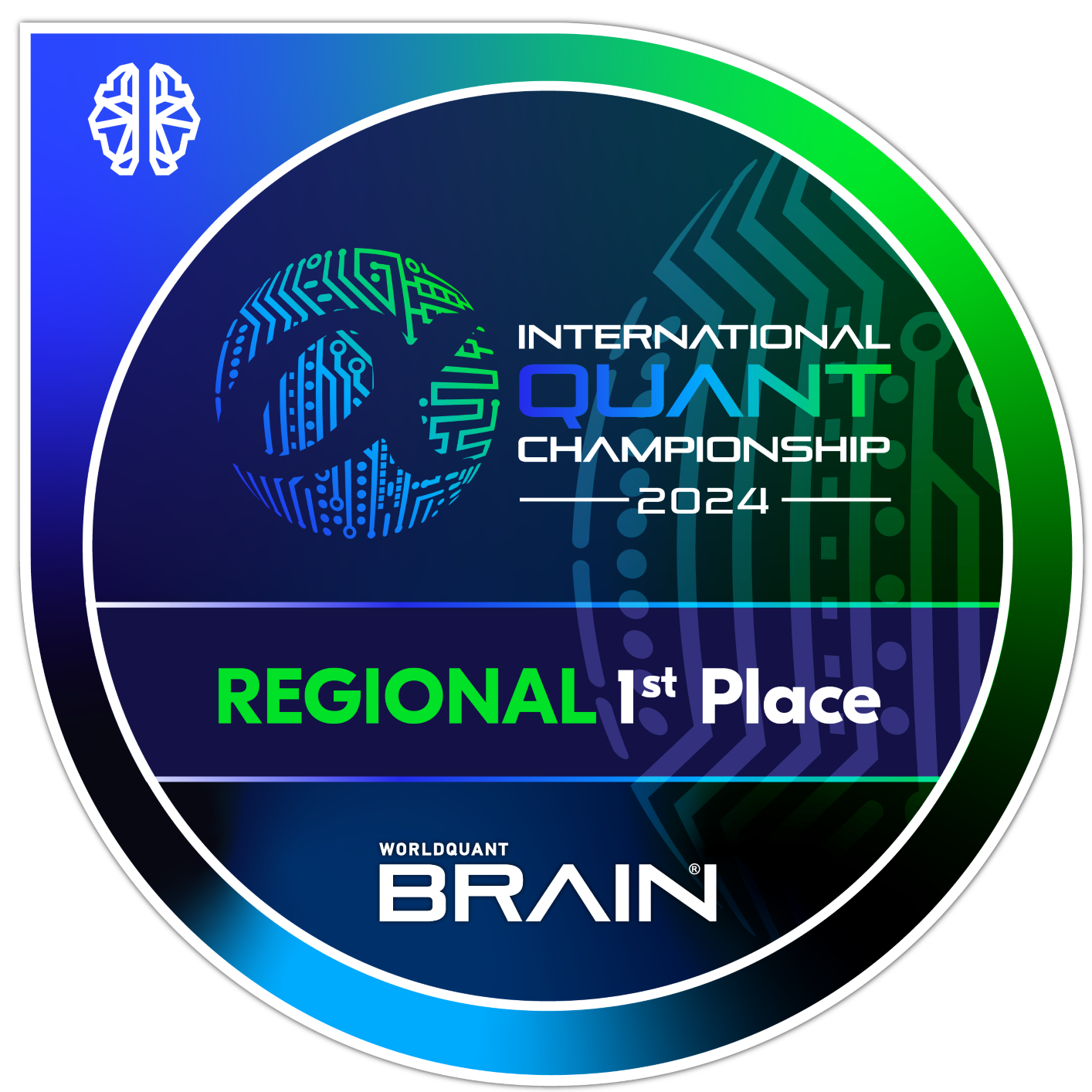 2024 WorldQuant BRAIN IQC Regional 1st Place