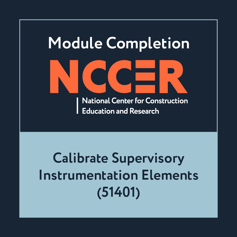 NCCER Calibrate Supervisory Instrumentation Elements (51401)