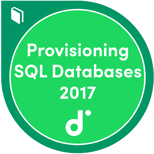 Participation au cours : Provisioning SQL Databases - Credly
