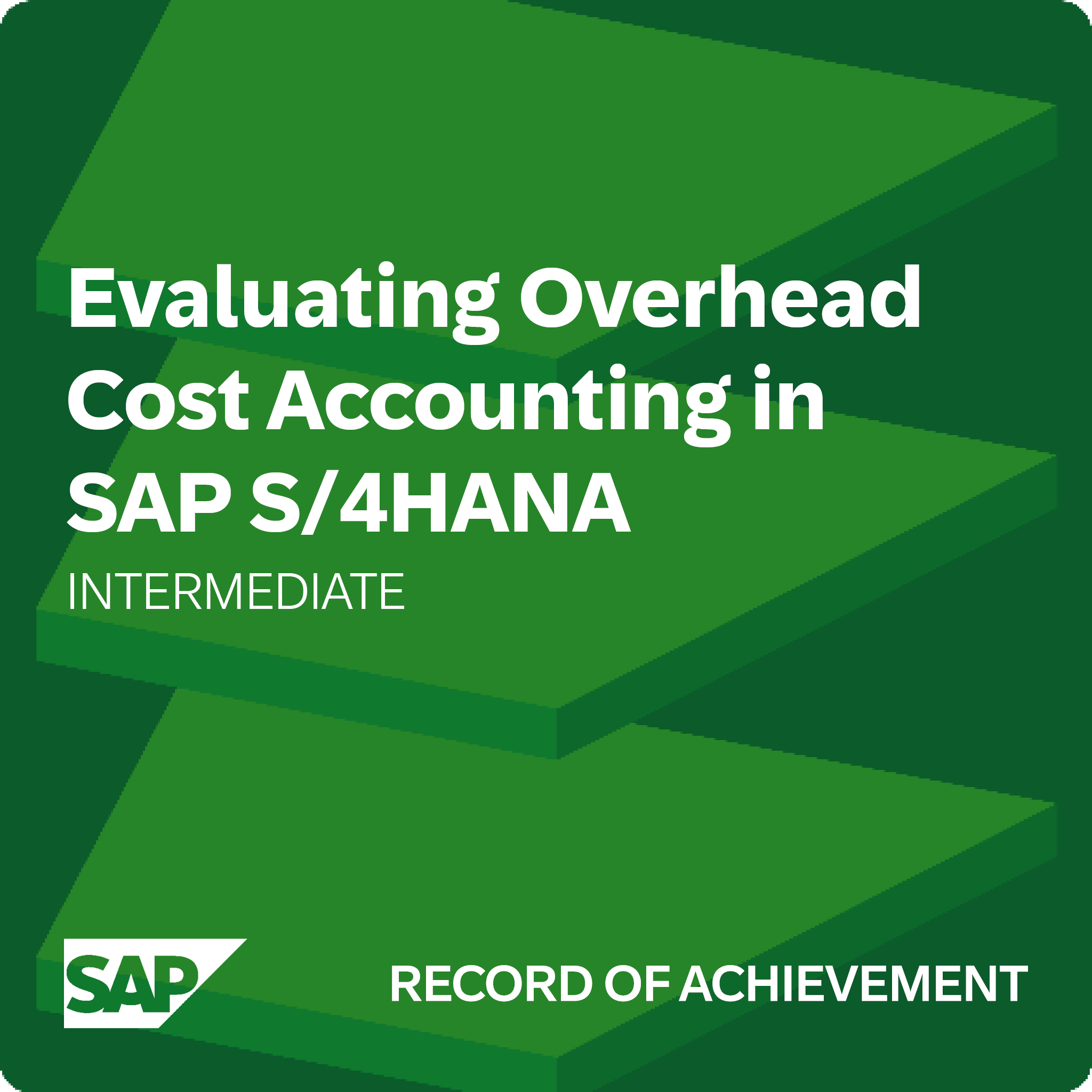 Evaluating Overhead Cost Accounting​ in SAP S/4HANA - Record of Achievement