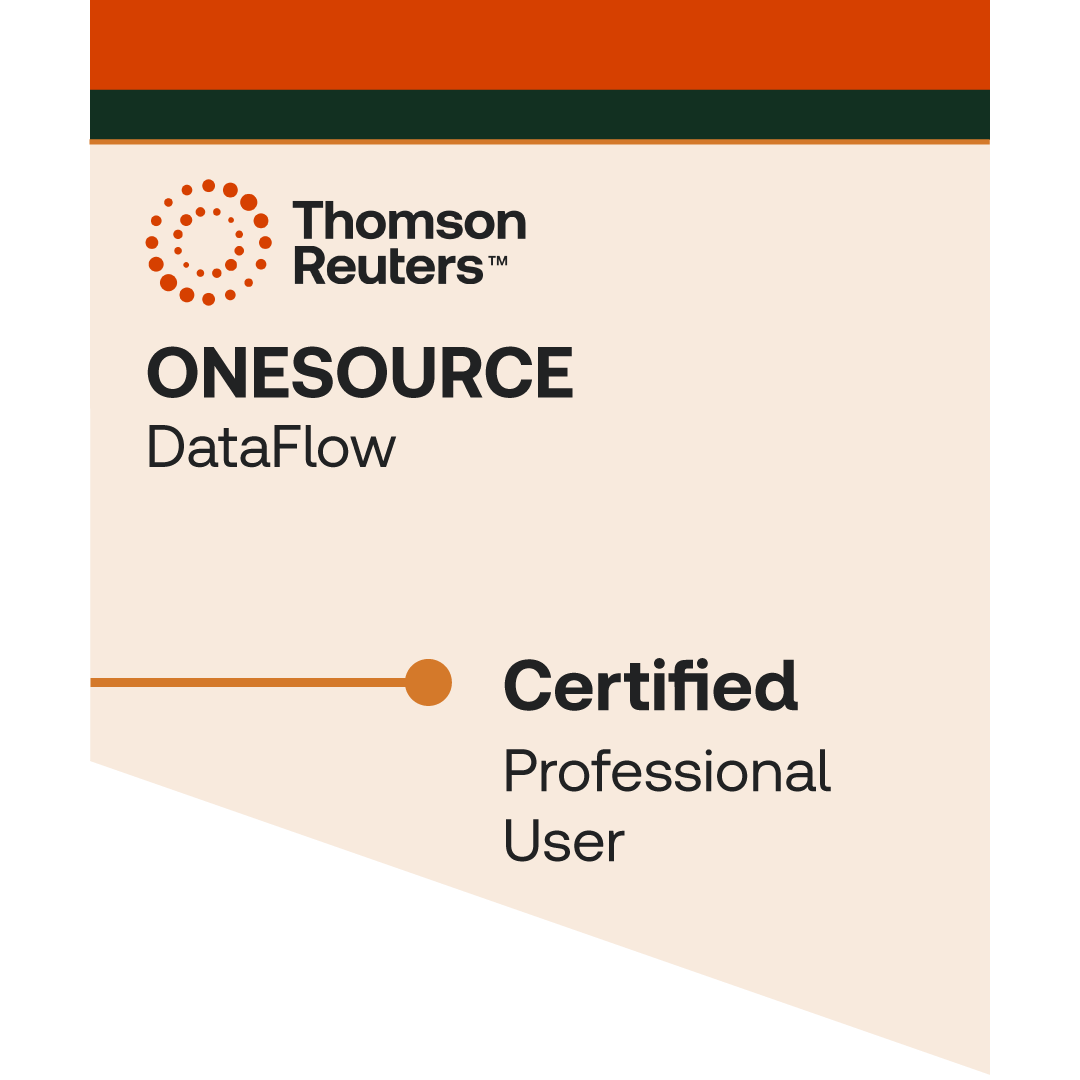 ONESOURCE DataFlow Professional User Certification - Credly