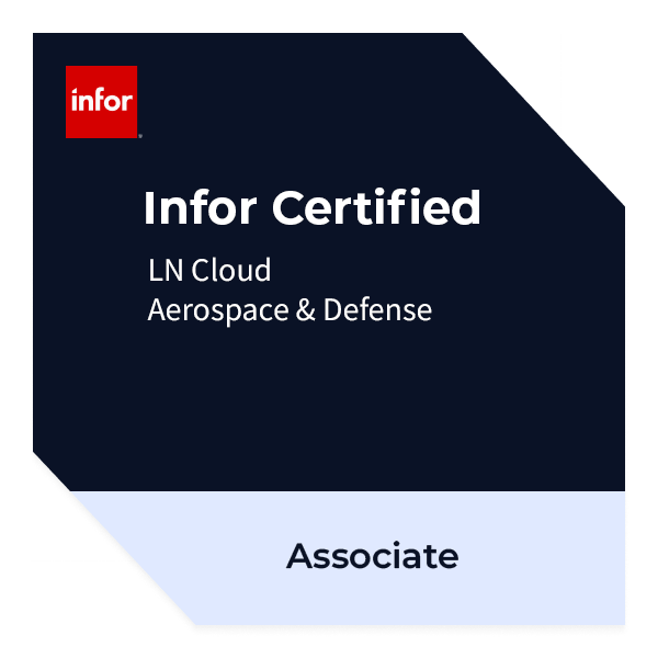 Infor Certified LN Cloud Aerospace & Defense Associate