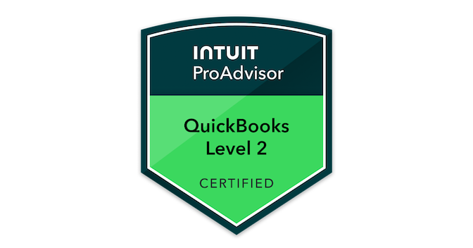 Intuit QuickBooks Certification Level 2 badge