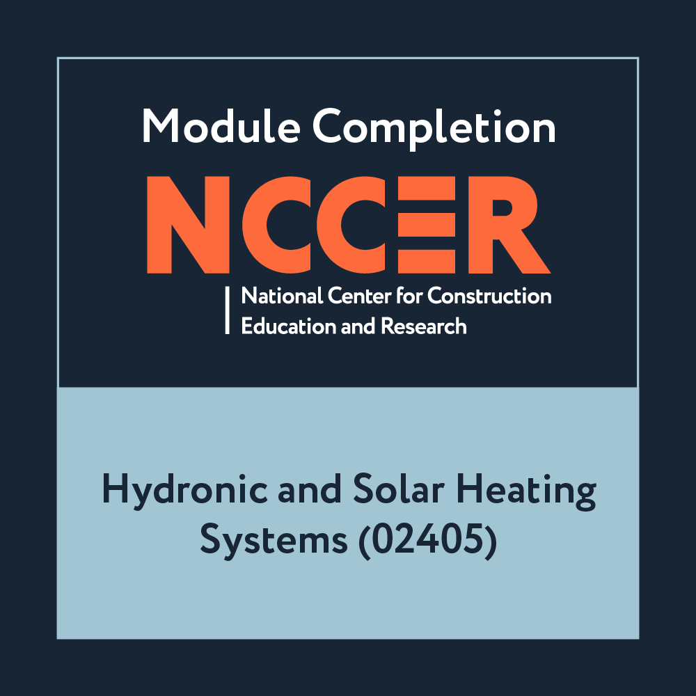 NCCER Hydronic and Solar Heating Systems (02405)