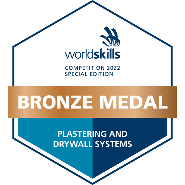 WorldSkills Competition 2022 Special Edition - Bronze Medallist - Plastering and Drywall Systems