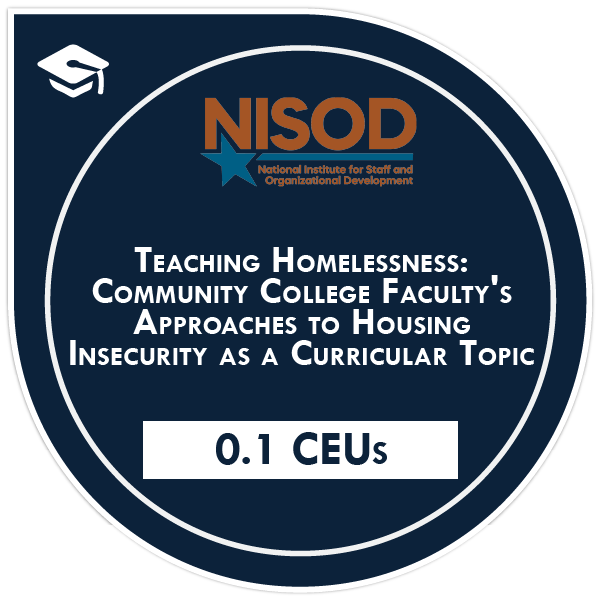 Teaching Homelessness Community College Faculty's Approaches to