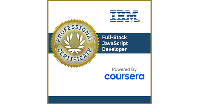IBM Full-Stack JavaScript Developer Professional Certificate - Credly