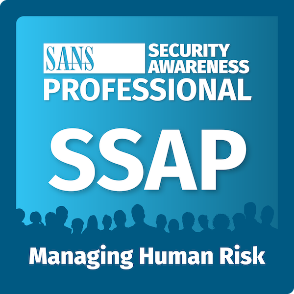 SANS Security Awareness Professional (SSAP) badge