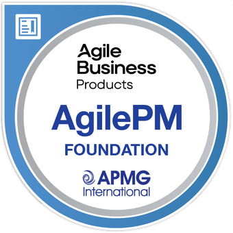 AgilePM® Foundation badge image. Issued by APMG International