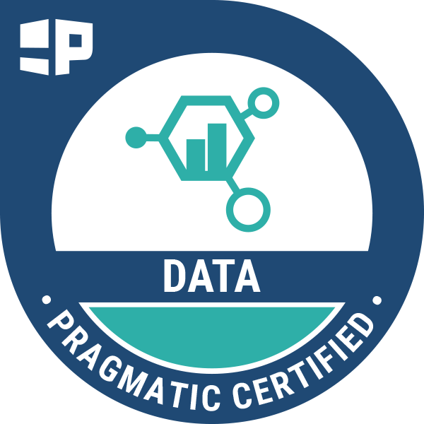 The Business of Data Science badge image. Validation. Issued by Pragmatic Institute
