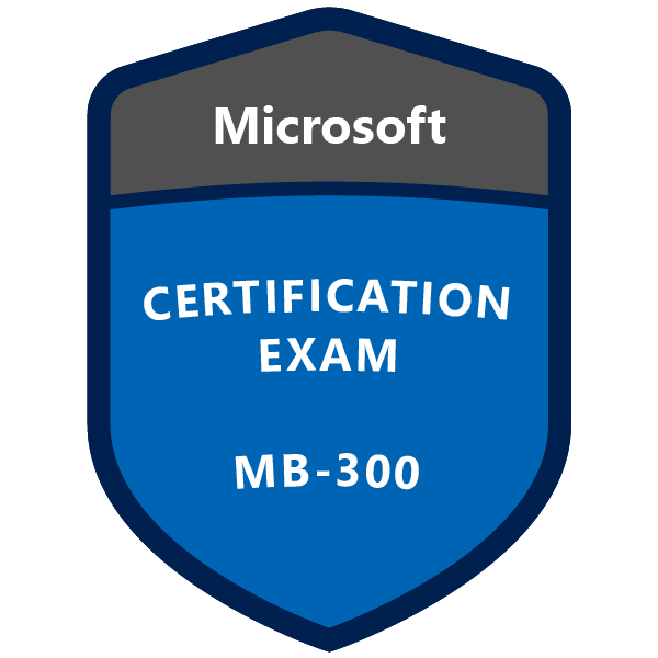 MB-300: Microsoft Dynamics 365: Core Finance and Operations badge image. Issued by Microsoft
