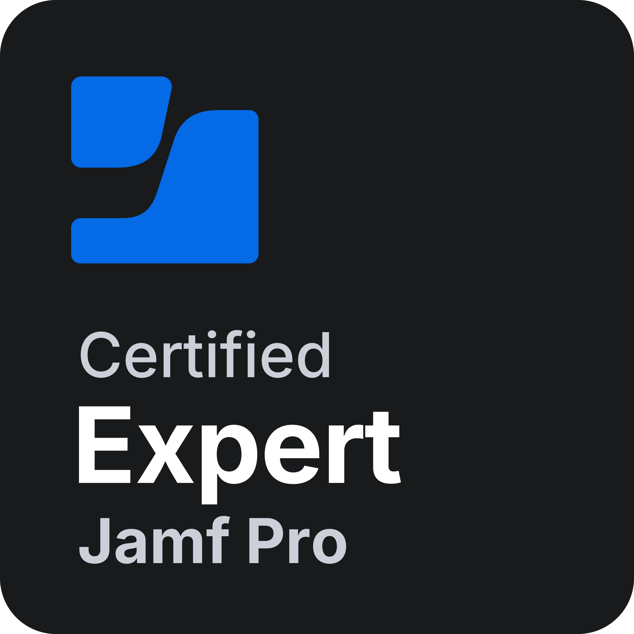 Jamf Pro Certified Expert 認證徽章
