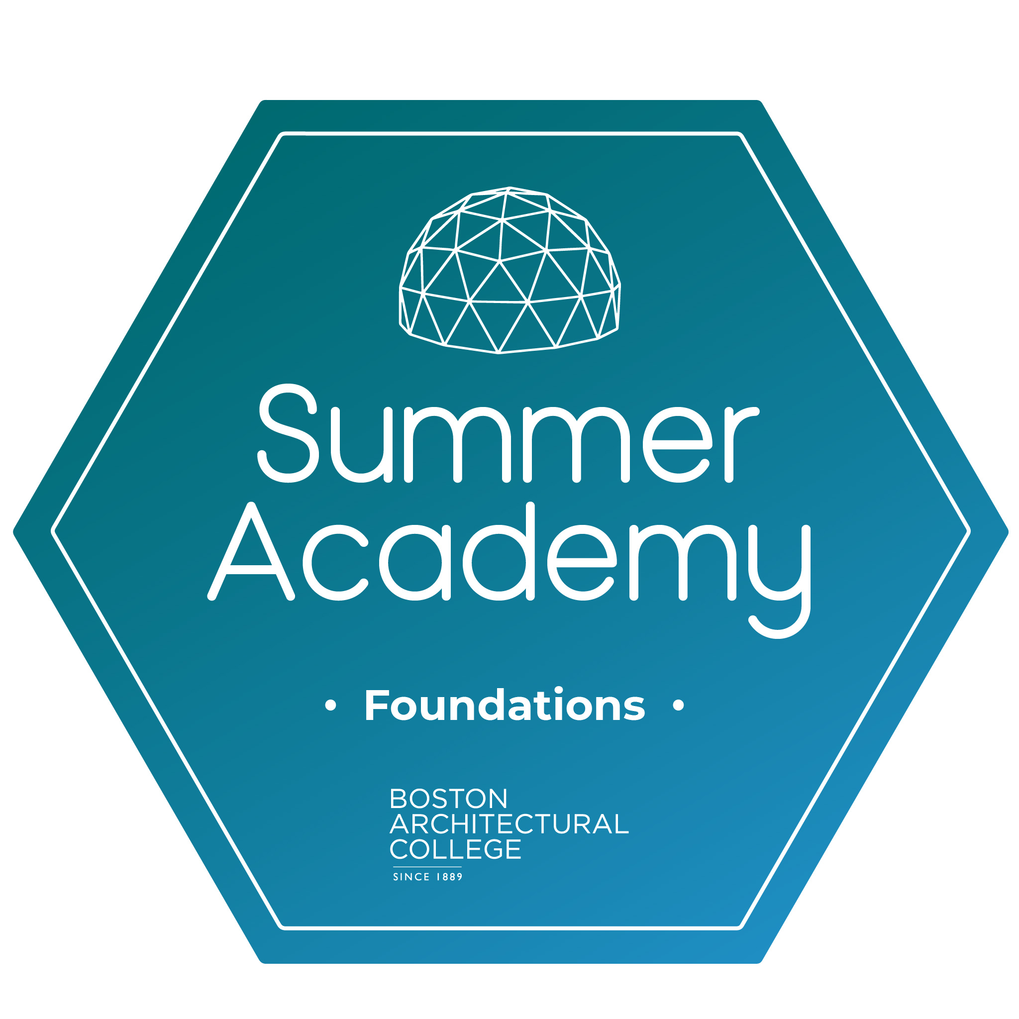 Summer Academy Foundations badge image. Learning. Foundational level. Issued by Boston Architectural College