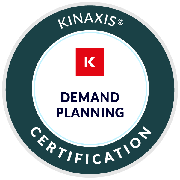 Kinaxis Demand Planning Application Specialist badge image. Certification. Intermediate level. Issued by Kinaxis