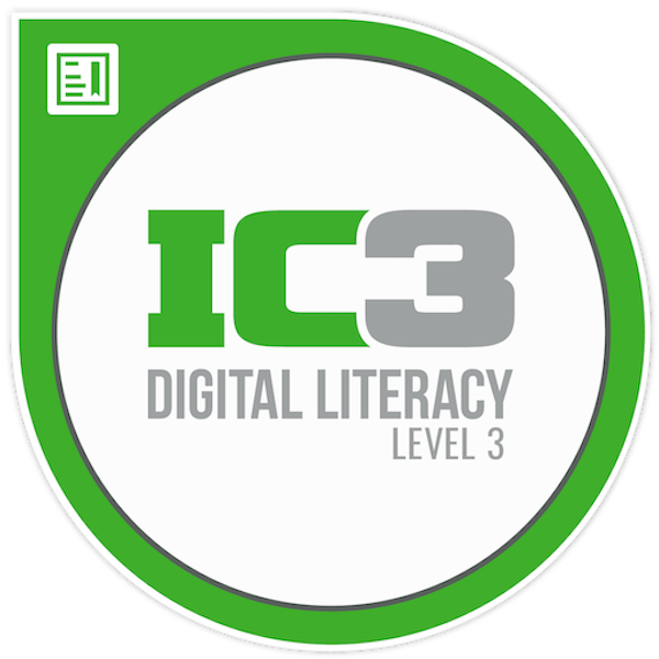IC3 Digital Literacy Certification GS6 Level 3 Credly