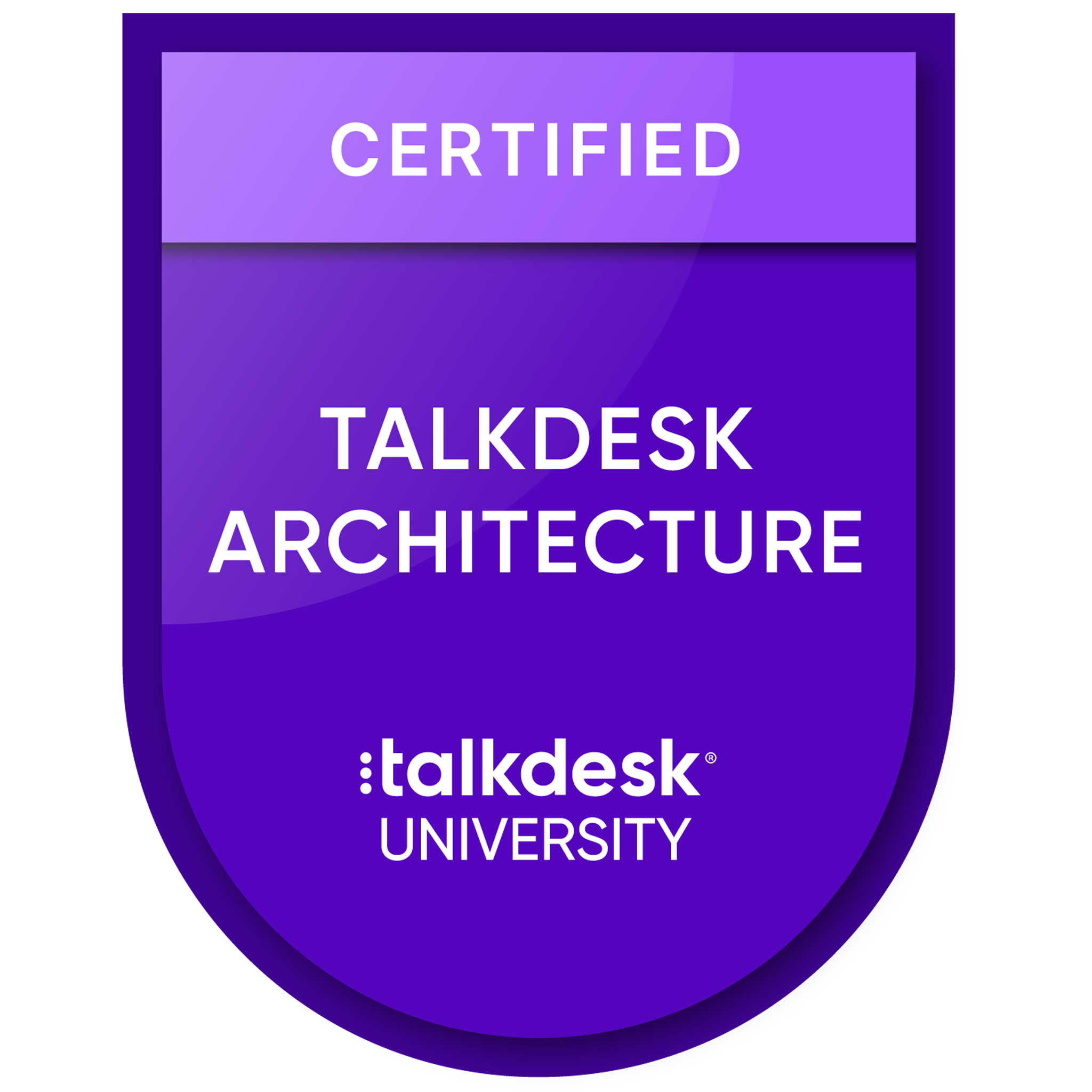 Talkdesk Architecture Certification Credly