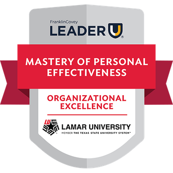 Mastery of Personal Effectiveness badge image. Learning. Foundational level. Issued by FranklinCovey
