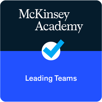 Leading Teams badge, issued by McKinsey & Company, verified on Credly