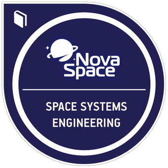 Space Systems Engineering badge image. Learning. Foundational level. Issued by Nova Space
