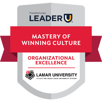 Mastery of Winning Culture badge image. Learning. Foundational level. Issued by FranklinCovey