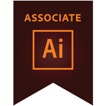 Adobe Certified Associate in Graphic Design & Illustration Using Adobe Illustrator badge image. Issued by Adobe
