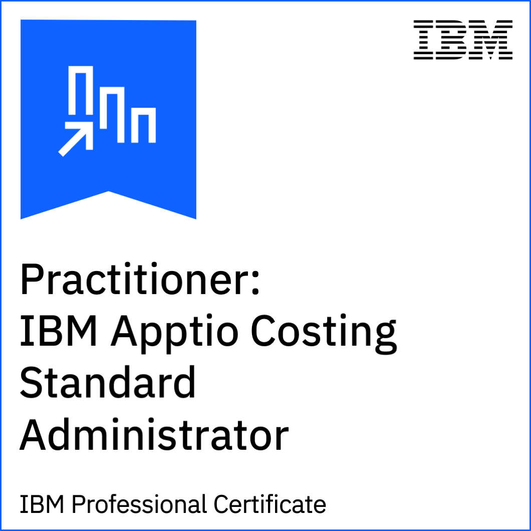 Practitioner: IBM Apptio Costing Standard Administrator