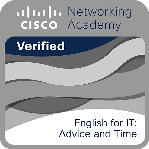 English for IT: Advice and Time badge
