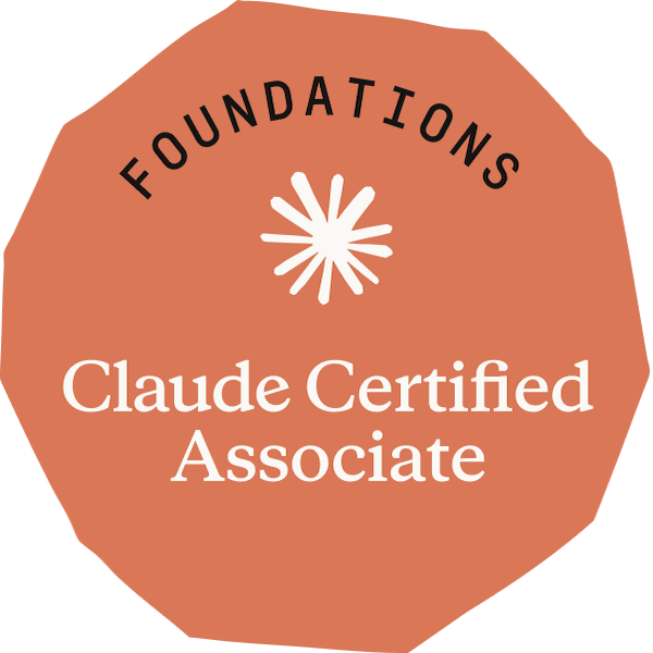 Claude Certified Associate - Foundations badge issued by Anthropic
