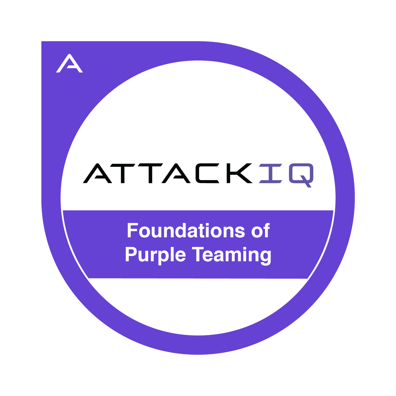 AtackIQ Foundations of Purple Teaming credly badge