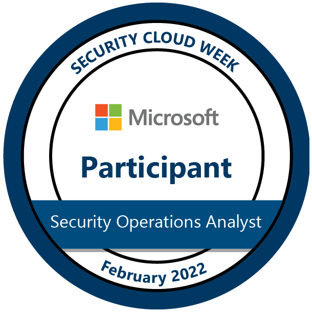 Security Cloud Week—Microsoft Security Operations Analyst Participant badge