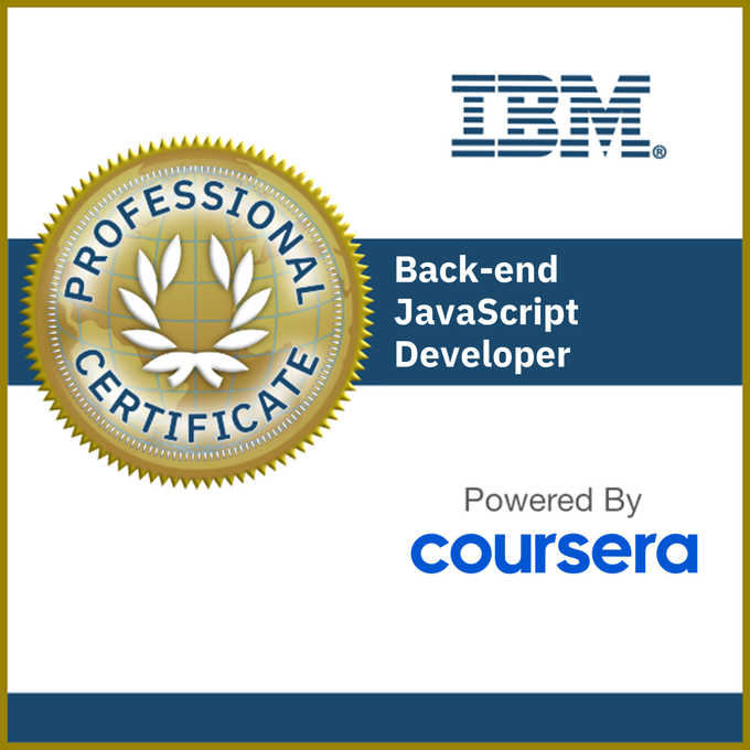 IBM Back-end JavaScript Developer Professional Certificate