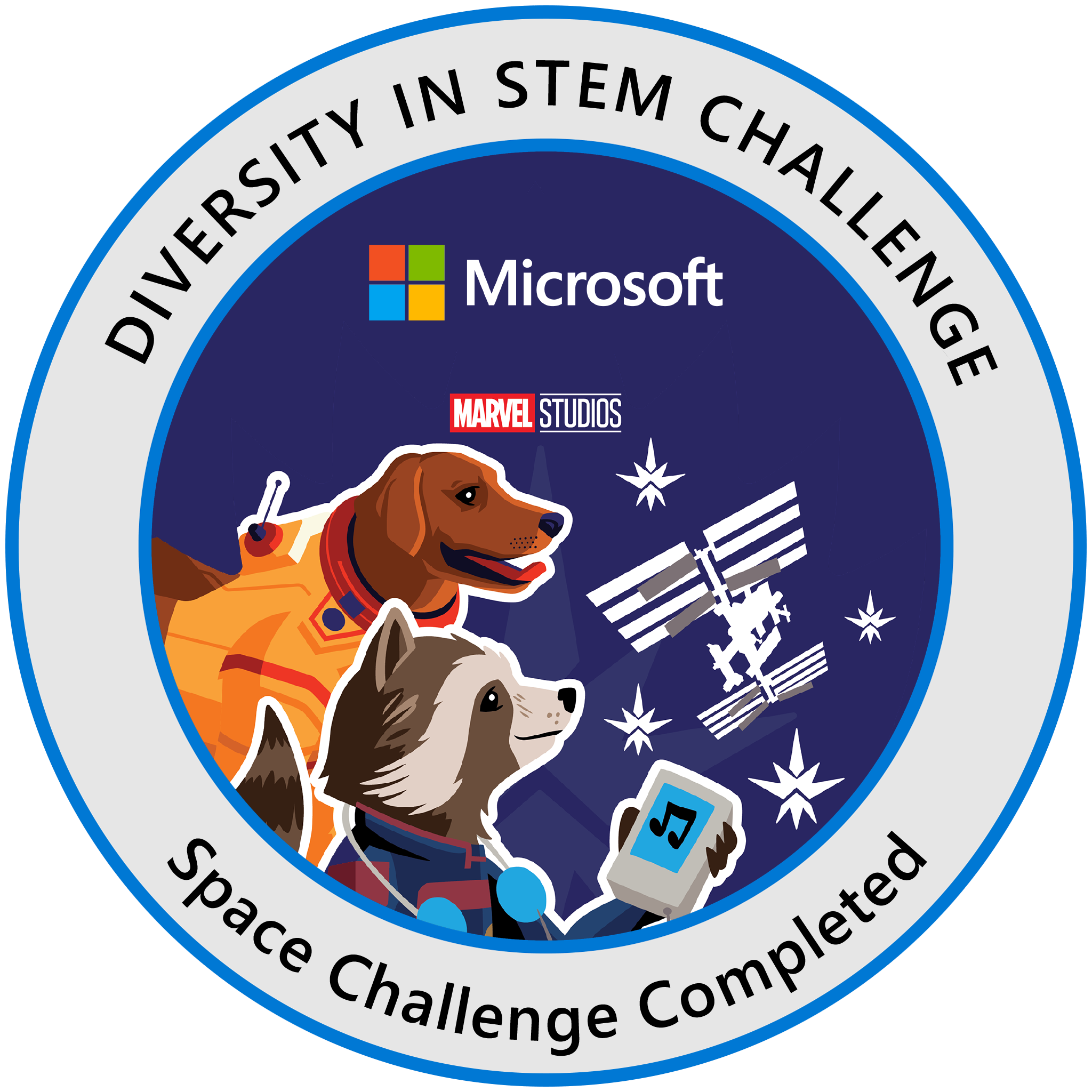 Azure Space: Diversity in STEM Challenge Completion Badge